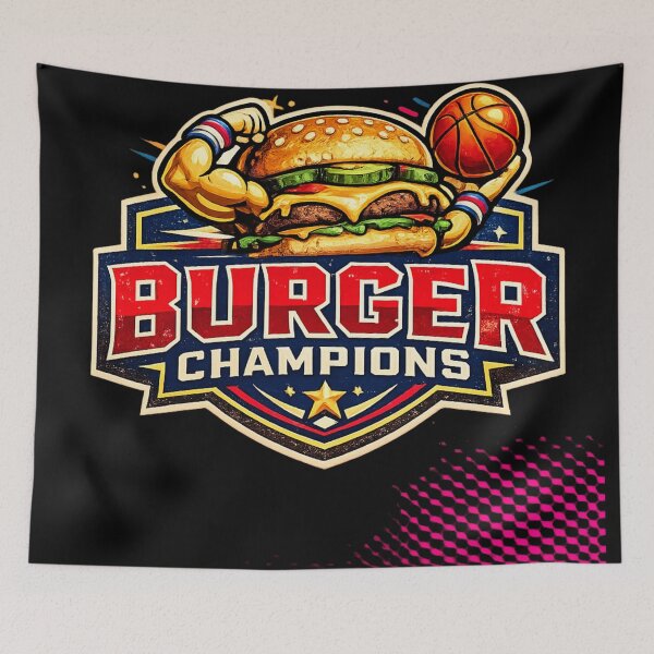 Item preview, Burger Champions: Sports Athlete Cheeseburger Basketball Powerful Victory designed and sold by irfanshikh.