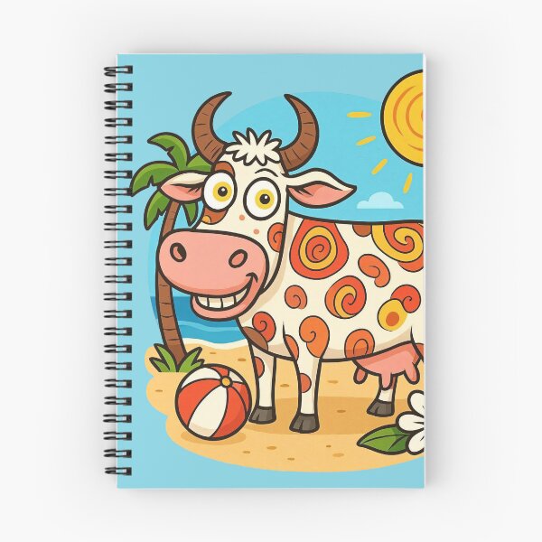 Item preview, Funny Cow on Summer Beach Vacation Cartoon designed and sold by Wild-way Art.