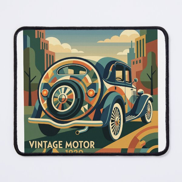 Item preview, Abstract 1920 Vintage Motor Car – Retro Geometric Vector Art designed and sold by MottotoTech.