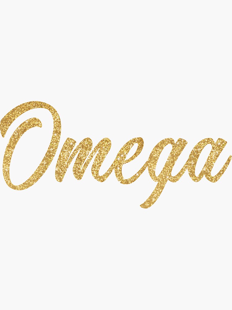 "Omega Gold Glitter Greek Letter Sorority" Sticker by lissullivan