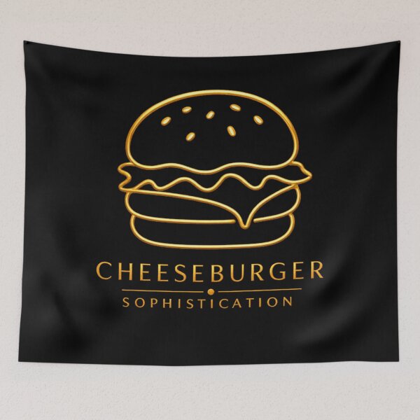 Item preview, Cheeseburger Sophistication: Minimal Line Art Elegant Refined Burger Design designed and sold by irfanshikh.
