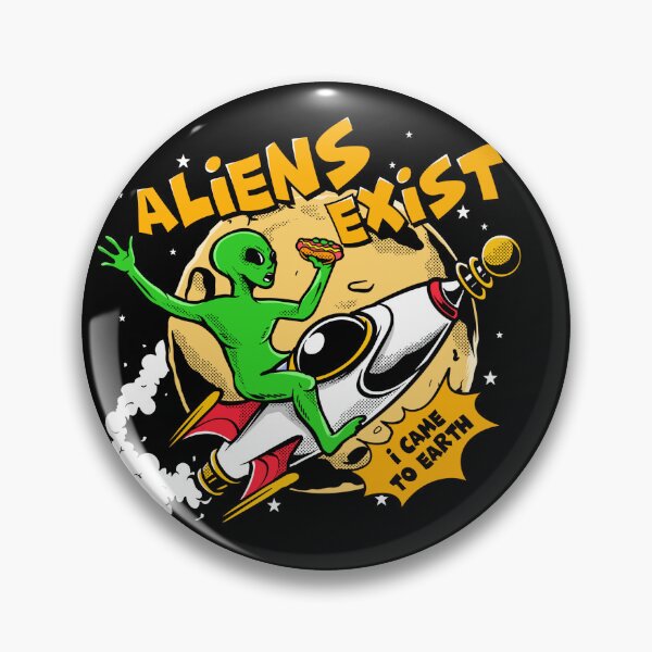 Item preview, Aliens Exist – Retro UFO Graphic Tee designed and sold by sanwr.