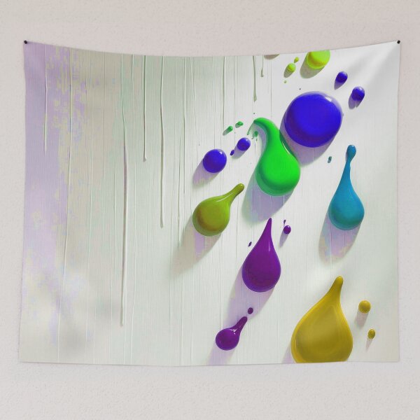 Item preview, 3D Glossy Paint Drips - Green Violet and Yellow designed and sold by Ingorgia Studio.