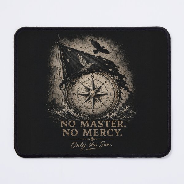 Item preview, No Master No Mercy Only The Sea Pirate Freedom Quote Nautical Gift T-Shirt designed and sold by SHREE ART STUDIO.