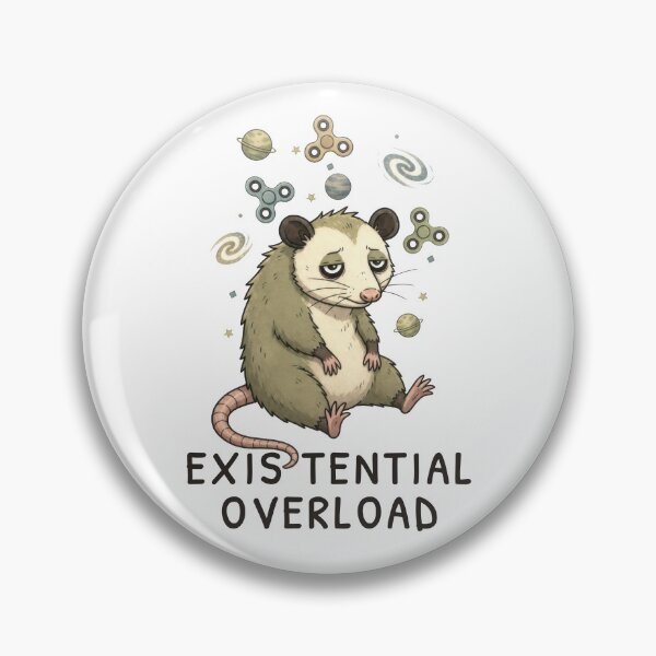 Item preview, Existential Overload – Cute Possum Anxiety Humor designed and sold by ChernotytskaArt.