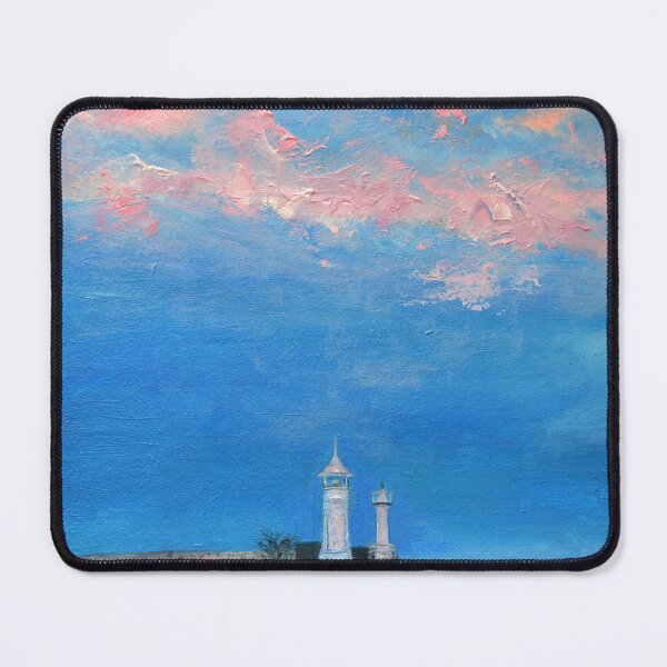 Item preview, Seascape with lighthouse and pink clouds designed and sold by Kassyopea.
