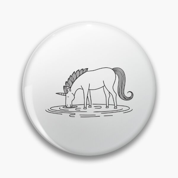 Item preview, A unicorn lapping water at the edge of a shallow stream designed and sold by rasagamastore.