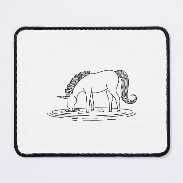 Item preview, A unicorn lapping water at the edge of a shallow stream designed and sold by rasagamastore.
