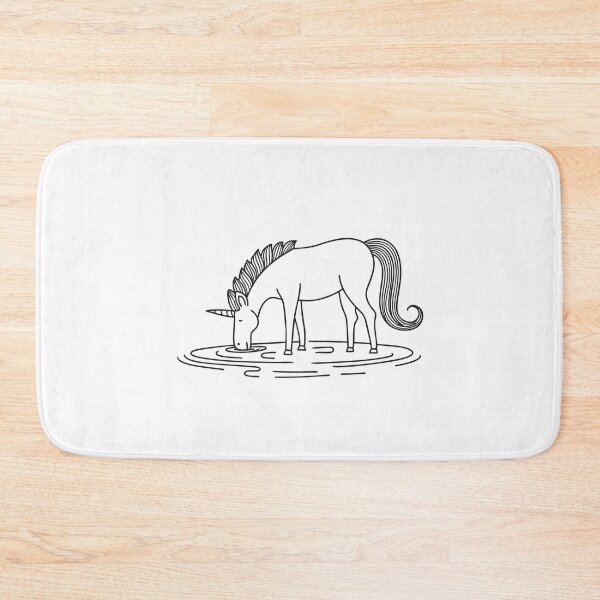 Item preview, A unicorn lapping water at the edge of a shallow stream designed and sold by rasagamastore.