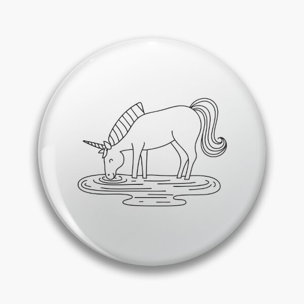Item preview, A horned unicorn drinking from a curved riverbend designed and sold by rasagamastore.