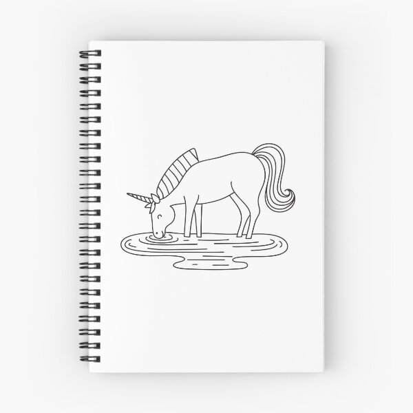 Item preview, A horned unicorn drinking from a curved riverbend designed and sold by rasagamastore.