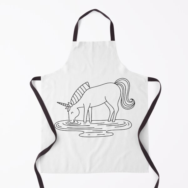 Item preview, A horned unicorn drinking from a curved riverbend designed and sold by rasagamastore.
