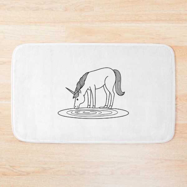 Item preview, A magical unicorn sipping water in a shallow bend designed and sold by rasagamastore.