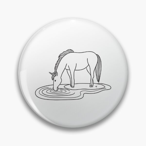 Item preview, A unicorn bending down to drink from a narrow stream designed and sold by rasagamastore.