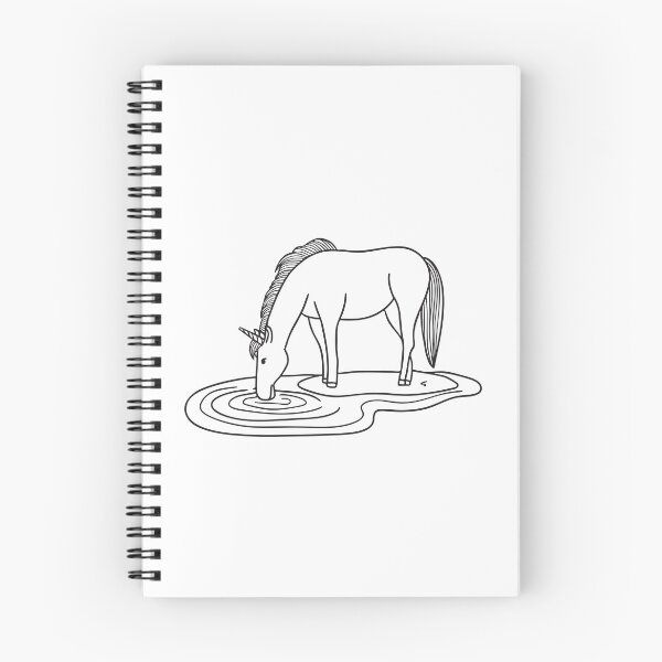 Item preview, A unicorn bending down to drink from a narrow stream designed and sold by rasagamastore.
