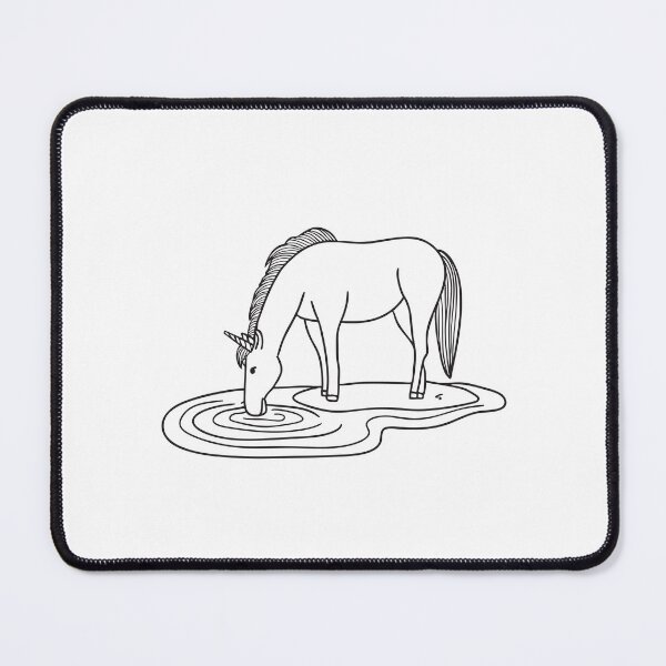 Item preview, A unicorn bending down to drink from a narrow stream designed and sold by rasagamastore.