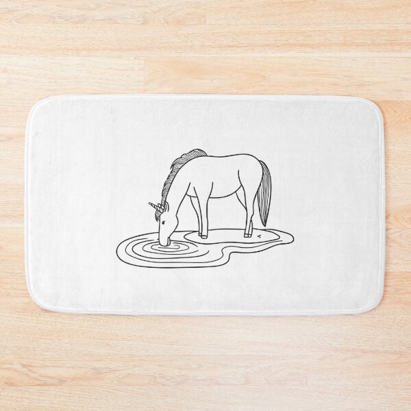 Item preview, A unicorn bending down to drink from a narrow stream designed and sold by rasagamastore.