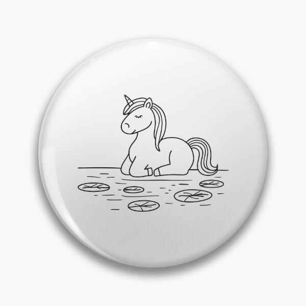Item preview, A unicorn lying beside a pond with drifting leaves designed and sold by rasagamastore.