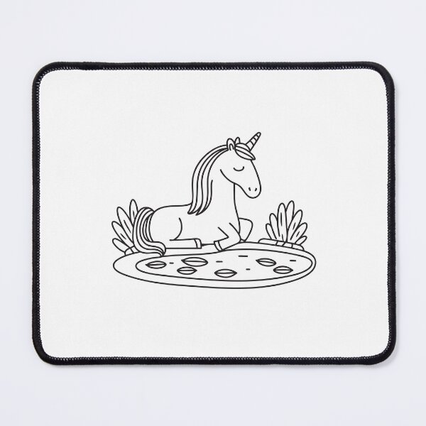 Item preview, A unicorn resting peacefully next to a pond with floating leaves designed and sold by rasagamastore.