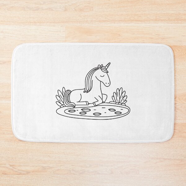 Item preview, A unicorn resting peacefully next to a pond with floating leaves designed and sold by rasagamastore.