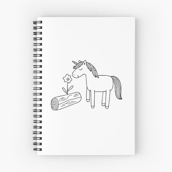 Item preview, A unicorn smelling a blossom beside a downed tree trunk designed and sold by rasagamastore.