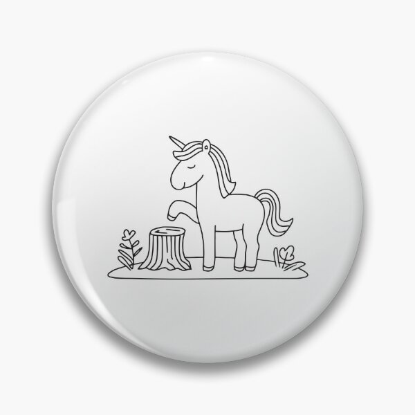 Item preview, A unicorn standing next to a stump in a grassy field designed and sold by rasagamastore.
