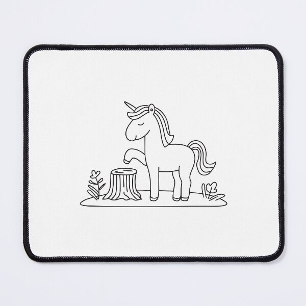 Item preview, A unicorn standing next to a stump in a grassy field designed and sold by rasagamastore.