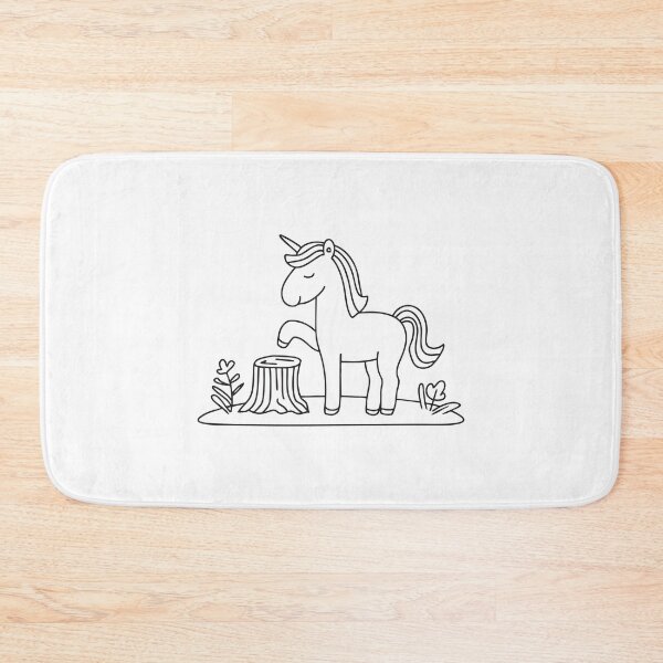 Item preview, A unicorn standing next to a stump in a grassy field designed and sold by rasagamastore.