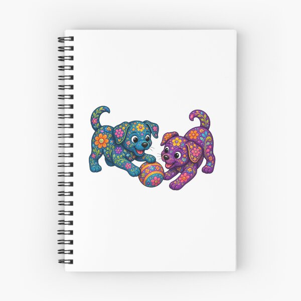 Item preview, Floral Puppies Playing with a Ball designed and sold by Myra365Art.