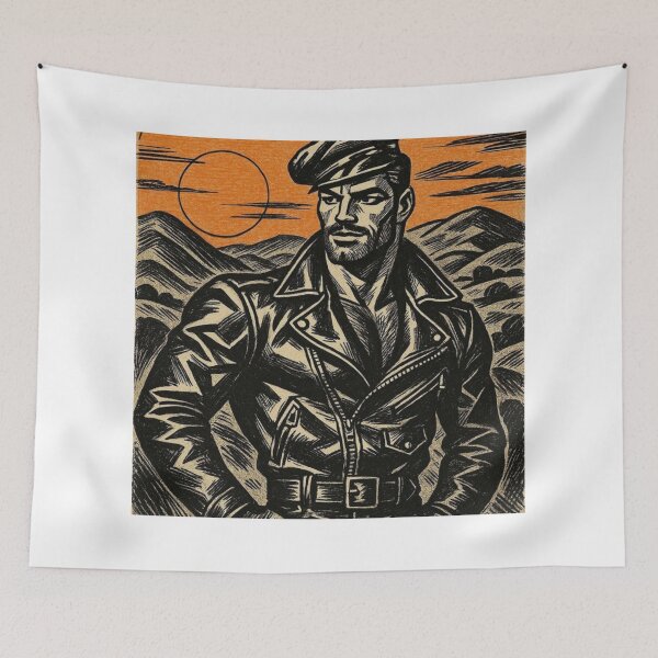 Item preview, Gay Daddy 1940s Vintage Lappeenranta Finland Leather Legends Gay Art designed and sold by ItsAKinkThing.