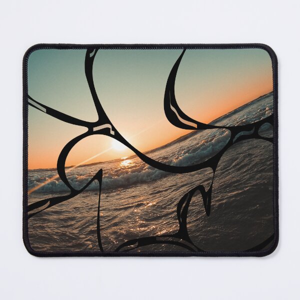 Item preview, Ocean Wave View Blended Photo Illustration – Sunset Beach Abstract Art Print designed and sold by MoonHoneybyImani.