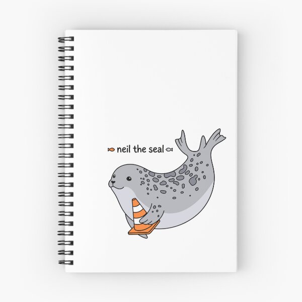 Item preview, Cute Neil the Seal with Traffic Cone Cartoon designed and sold by Blupunk.
