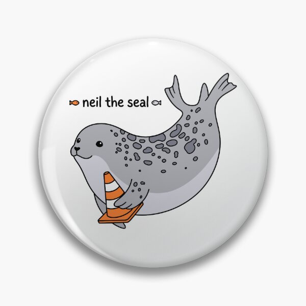 Item preview, Cute Neil the Seal with Traffic Cone Cartoon designed and sold by Blupunk.