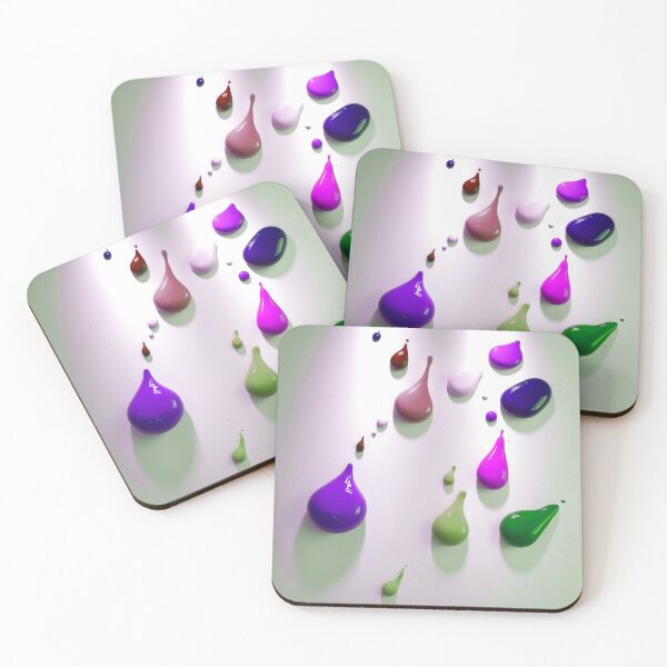 Item preview, 3D Glossy Paint Drips - Scattered Violet and Olive Green designed and sold by Ingorgia Studio.