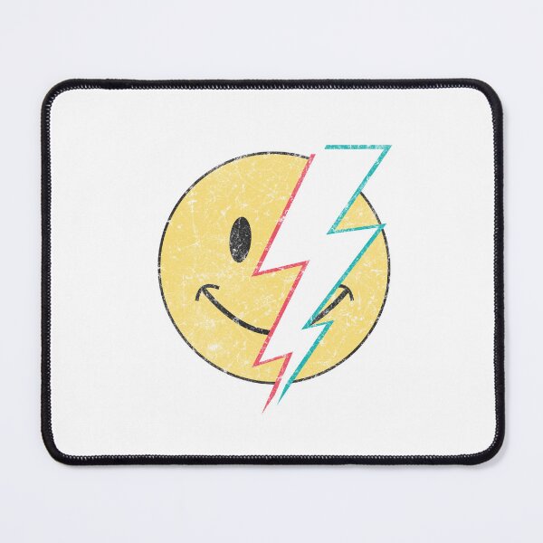 Item preview, Retro Distressed Smiley Face Lightning Bolt designed and sold by The secret storage room.