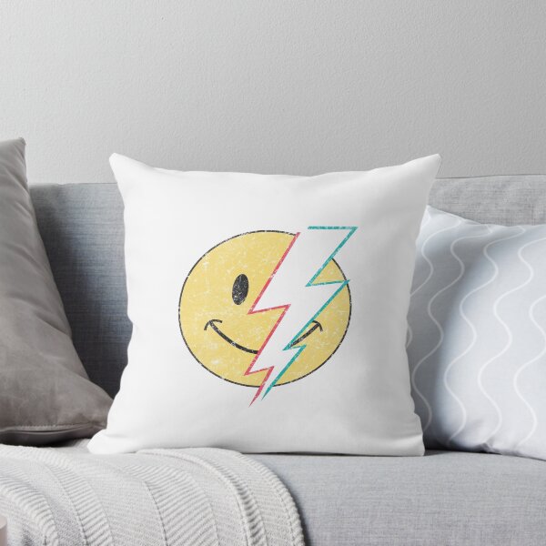 Item preview, Retro Distressed Smiley Face Lightning Bolt designed and sold by The secret storage room.