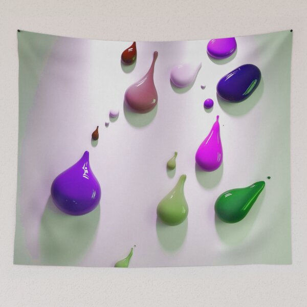 Item preview, 3D Glossy Paint Drips - Scattered Violet and Olive Green designed and sold by Ingorgia Studio.