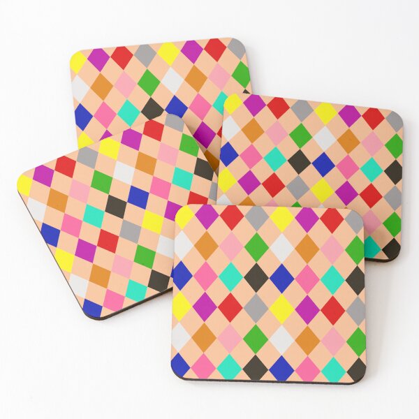 Item preview,  Multicolored Harlequin Diamonds Pattern Design - Orange  designed and sold by PatternTitan.