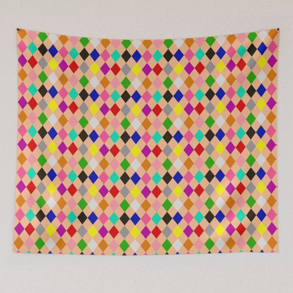 Item preview,  Multicolored Harlequin Diamonds Pattern Design - Orange  designed and sold by PatternTitan.