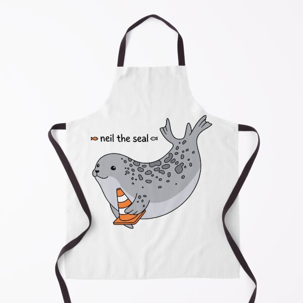 Item preview, Cute Neil the Seal with Traffic Cone Cartoon designed and sold by Blupunk.