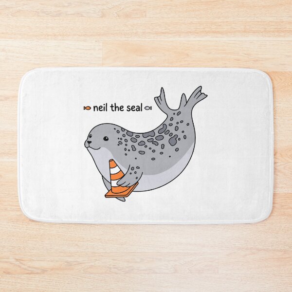 Item preview, Cute Neil the Seal with Traffic Cone Cartoon designed and sold by Blupunk.