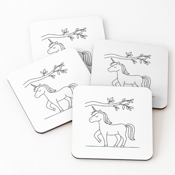 Item preview, A unicorn standing beneath a low hanging tree branch designed and sold by rasagamastore.