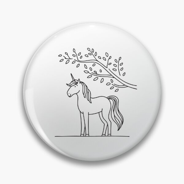 Item preview, A unicorn quietly standing below a tree with low limbs designed and sold by rasagamastore.