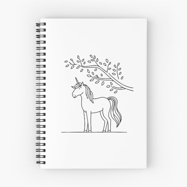 Item preview, A unicorn quietly standing below a tree with low limbs designed and sold by rasagamastore.