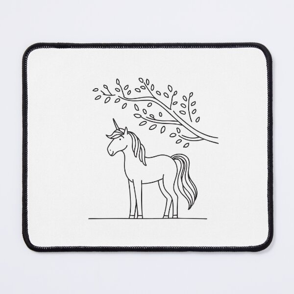 Item preview, A unicorn quietly standing below a tree with low limbs designed and sold by rasagamastore.