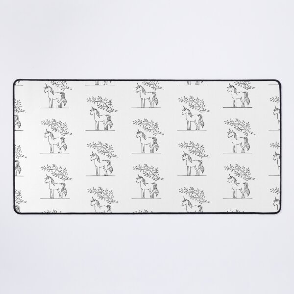 Item preview, A unicorn quietly standing below a tree with low limbs designed and sold by rasagamastore.
