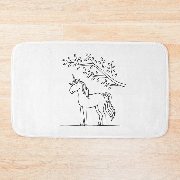 Item preview, A unicorn quietly standing below a tree with low limbs designed and sold by rasagamastore.