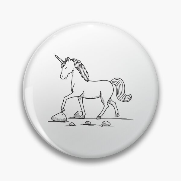 Item preview, A unicorn walking slowly across stones scattered in a path designed and sold by rasagamastore.