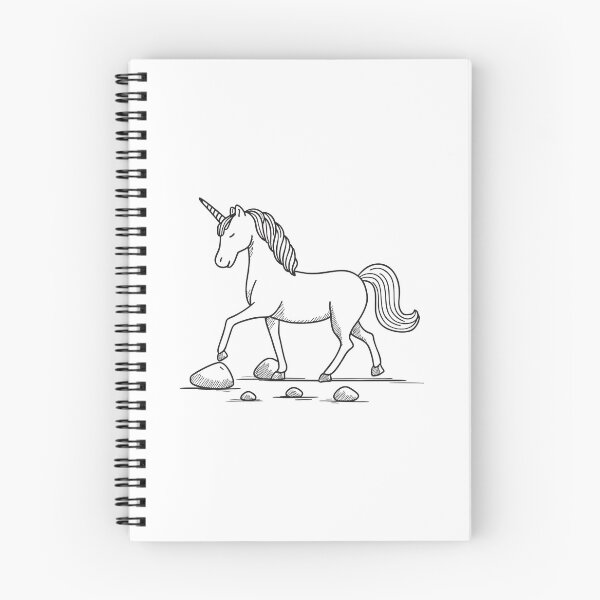 Item preview, A unicorn walking slowly across stones scattered in a path designed and sold by rasagamastore.