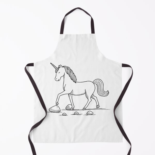 Item preview, A unicorn walking slowly across stones scattered in a path designed and sold by rasagamastore.